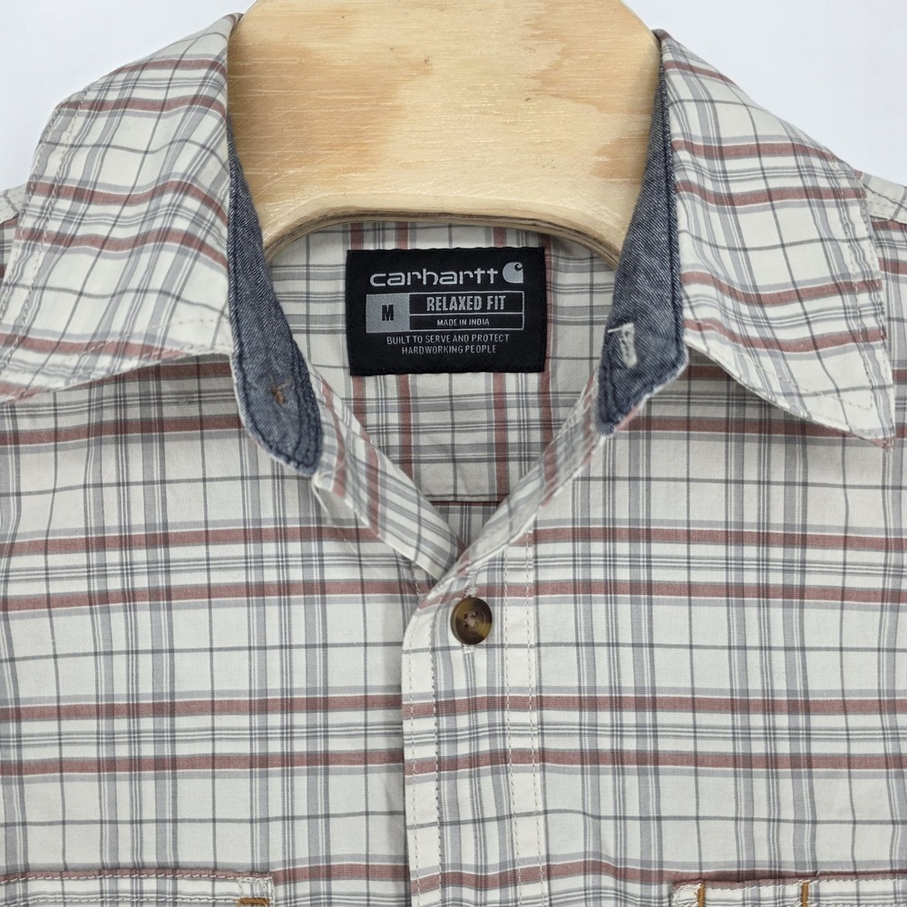 Carhartt Rugged Flex Relaxed Fit Midweight Canvas Short Sleeve Mens Shirt Medium - Picture 6 of 8